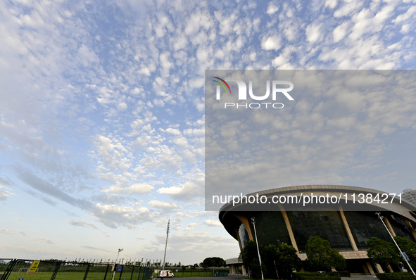 A spectacular ''fish scale Cloud'' is appearing at a stadium in Chaohu, China, on July 5, 2024. 