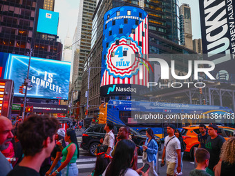 Times Square on Independence Day In New York, United States on America on July 4th, 2024.
 (