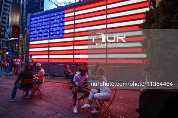 Times Square on Independence Day In New York, United States on America on July 4th, 2024.
 