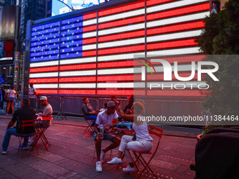 Times Square on Independence Day In New York, United States on America on July 4th, 2024.
 (