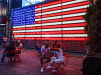 Times Square on Independence Day In New York, United States on America on July 4th, 2024.
 (