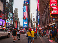 Times Square on Independence Day In New York, United States on America on July 4th, 2024.
 (