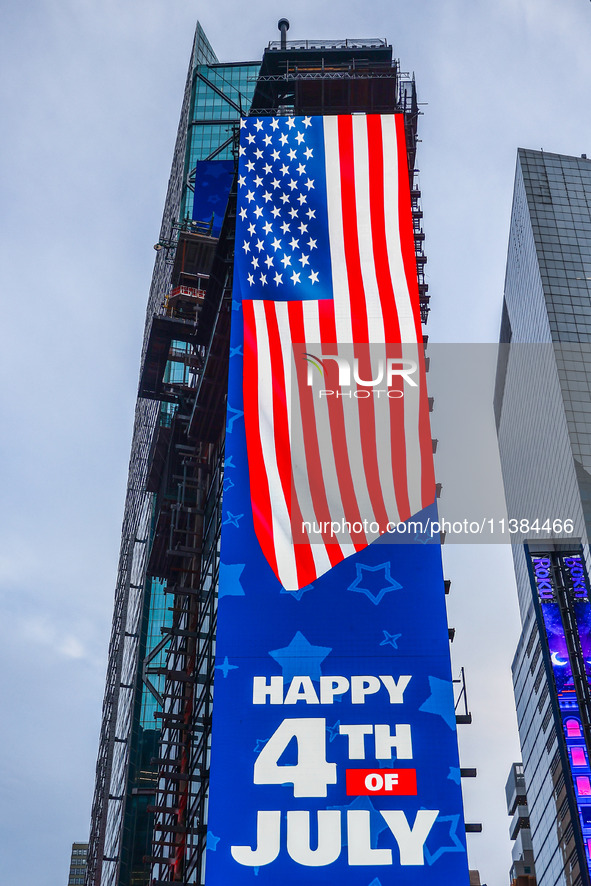 Times Square on Independence Day In New York, United States on America on July 4th, 2024.
 