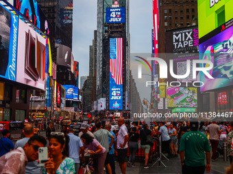 Times Square on Independence Day In New York, United States on America on July 4th, 2024.
 (