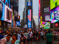 Times Square on Independence Day In New York, United States on America on July 4th, 2024.
 (