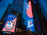 Times Square on Independence Day In New York, United States on America on July 4th, 2024.
 (