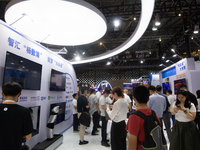 Visitors are visiting the Meituan stand at the World Artificial Intelligence Conference at the Shanghai World Expo Exhibition Center in Shan...