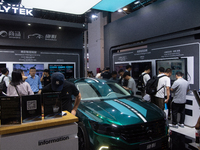 Visitors are visiting the Iflytek stand at the World Artificial Intelligence Conference at the Shanghai World Expo Exhibition Center in Shan...