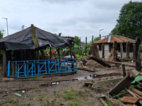 Houses are being seen as the Teesta River water enters Laltong forest village due to heavy and continuous rainfall in the area. The village...