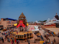 Wooden chariots are being constructed on the outskirts of the Shree Jagannath Temple ahead of the Lord Jagannath's annual chariot festival '...