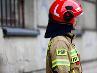 The fire brigade is responding to flooding due to a water mains failure near the former Main Post Office in Krakow, Poland, on July 4, 2024....