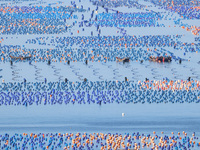 Fishermen are collecting abalone in a culture area at Songlu Bay in Fuzhou, Fujian province, China, on July 5, 2024. (