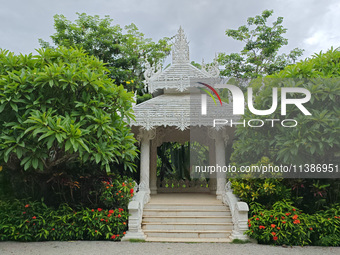 Tourists are enjoying the scenery in the Manting Imperial Garden in Xishuangbanna, China, on July 3, 2024. (