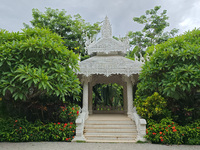 Tourists are enjoying the scenery in the Manting Imperial Garden in Xishuangbanna, China, on July 3, 2024. (