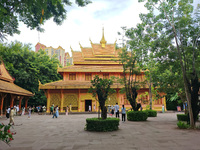 Tourists are enjoying the scenery in the Manting Imperial Garden in Xishuangbanna, China, on July 3, 2024. (