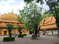 Tourists are enjoying the scenery in the Manting Imperial Garden in Xishuangbanna, China, on July 3, 2024. (