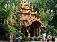 Tourists are enjoying the scenery in the Manting Imperial Garden in Xishuangbanna, China, on July 3, 2024. (