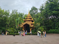 Tourists are enjoying the scenery in the Manting Imperial Garden in Xishuangbanna, China, on July 3, 2024. (