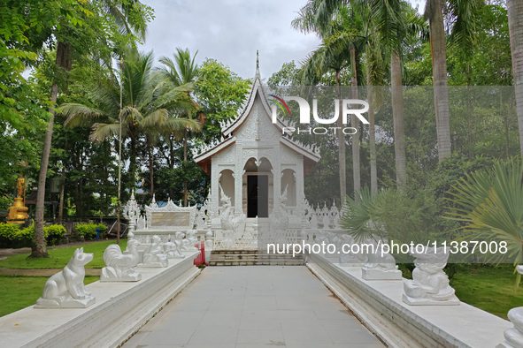 The General Buddhist Temple is standing in Xishuangbanna, China, on July 3, 2024. 