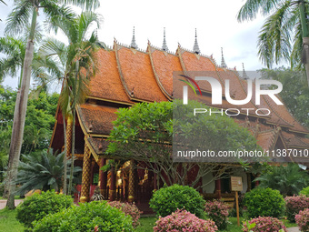 The General Buddhist Temple is standing in Xishuangbanna, China, on July 3, 2024. (