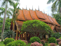 The General Buddhist Temple is standing in Xishuangbanna, China, on July 3, 2024. (