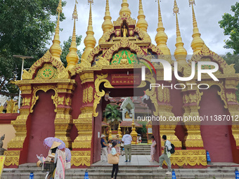 The General Buddhist Temple is standing in Xishuangbanna, China, on July 3, 2024. (