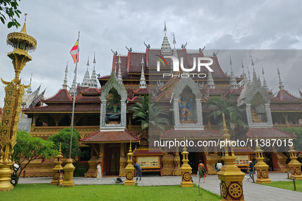 The General Buddhist Temple is standing in Xishuangbanna, China, on July 3, 2024. 