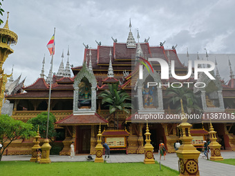 The General Buddhist Temple is standing in Xishuangbanna, China, on July 3, 2024. (