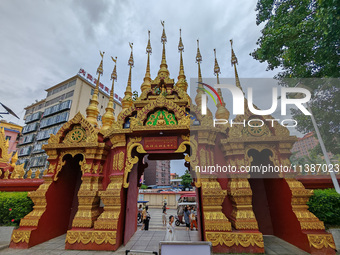 The General Buddhist Temple is standing in Xishuangbanna, China, on July 3, 2024. (