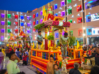 Many devotees are offering prayers at the Jagannath Temple on the eve of Lord Jagannath's 147th Rath Yatra in Ahmedabad, India, on Saturday....