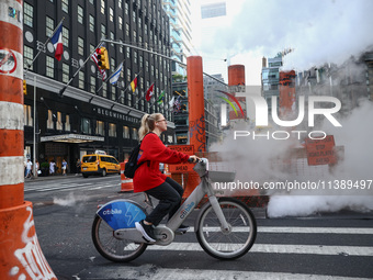  Steam vents in Manhattan, New York, United States of America, on July 6th, 2024.
 (