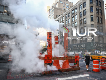  Steam vents in Manhattan, New York, United States of America, on July 6th, 2024.
 (