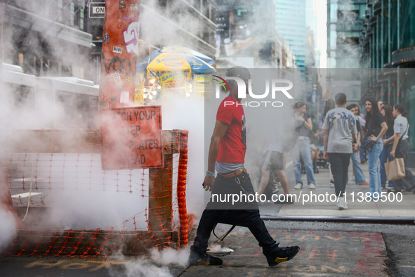  Steam vents in Manhattan, New York, United States of America, on July 6th, 2024.
 