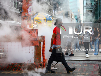  Steam vents in Manhattan, New York, United States of America, on July 6th, 2024.
 (