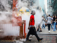  Steam vents in Manhattan, New York, United States of America, on July 6th, 2024.
 (