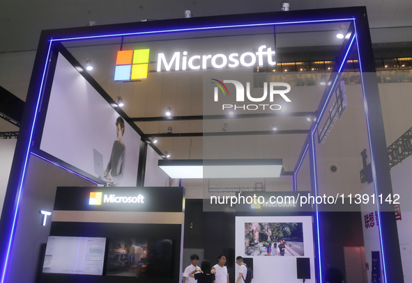 The Microsoft Pavilion is being showcased at the 2024 WAIC in Shanghai, China, on July 7, 2024. 