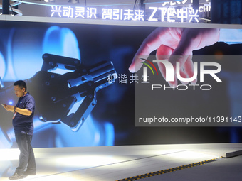 ZTE is exhibiting at the 2024 WAIC in Shanghai, China, on July 7, 2024. (