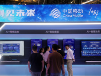 China Mobile is exhibiting at the 2024 WAIC in Shanghai, China, on July 7, 2024. (