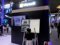 The Microsoft Pavilion is being showcased at the 2024 WAIC in Shanghai, China, on July 7, 2024. (