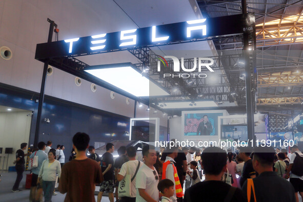 Tesla Pavilion is being showcased at the 2024 WAIC in Shanghai, China, on July 7, 2024. 