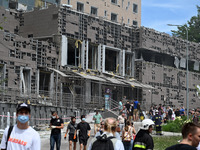 A view is showing the site of Okhmatdyt children's hospital damaged by Russian missiles in Kyiv, Ukraine, on July 8, 2024, amid Russia's inv...