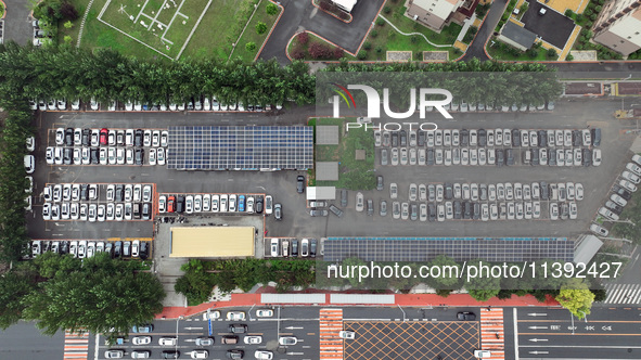 Charging stations are filling with charging vehicles in Shenyang, China, on July 8, 2024. It is understood that the charging station is sett...