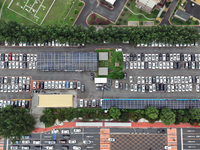 Charging stations are filling with charging vehicles in Shenyang, China, on July 8, 2024. It is understood that the charging station is sett...