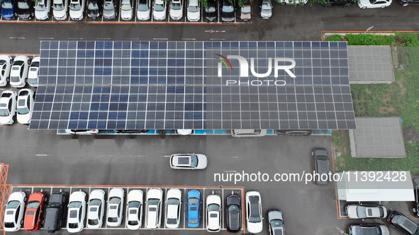 Charging stations are filling with charging vehicles in Shenyang, China, on July 8, 2024. It is understood that the charging station is sett...