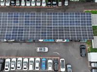 Charging stations are filling with charging vehicles in Shenyang, China, on July 8, 2024. It is understood that the charging station is sett...