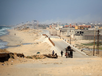 A picture is showing smoke billowing during Israeli bombardment on Gaza City in Nuseirat, in the central Gaza Strip, on July 8, 2024, amid t...