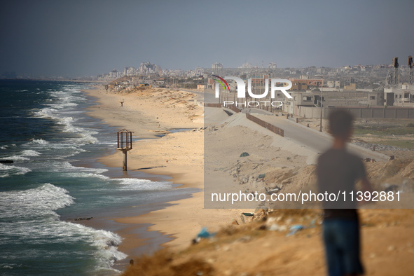 A picture is showing smoke billowing during Israeli bombardment on Gaza City in Nuseirat, in the central Gaza Strip, on July 8, 2024, amid t...