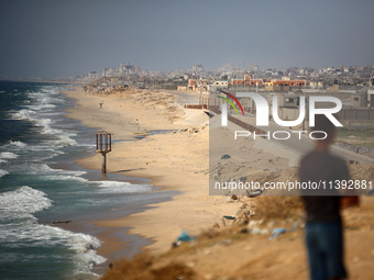 A picture is showing smoke billowing during Israeli bombardment on Gaza City in Nuseirat, in the central Gaza Strip, on July 8, 2024, amid t...