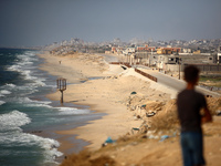 A picture is showing smoke billowing during Israeli bombardment on Gaza City in Nuseirat, in the central Gaza Strip, on July 8, 2024, amid t...