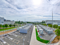 A photo is showing the GCL Jiangning 50 MW /100 MWH energy storage plant in Nanjing, China, on July 8, 2024. (